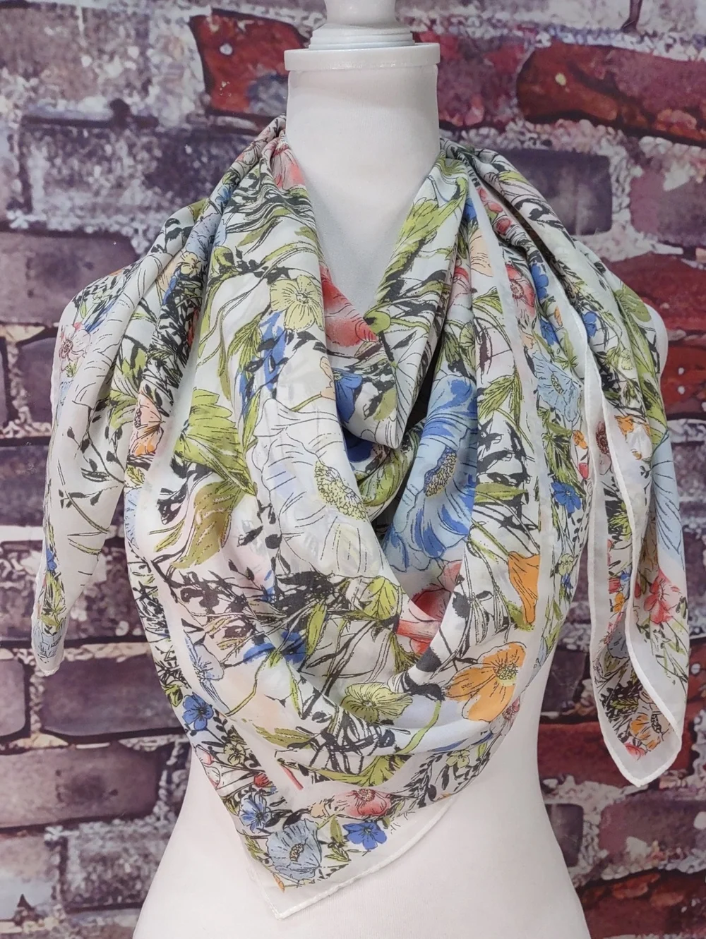 J. Jill Floral Print Silk Scarf